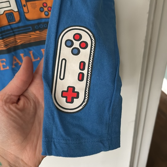 Old Navy size XL 14-16 blue long sleeve video game graphic tee - Picture 3 of 10